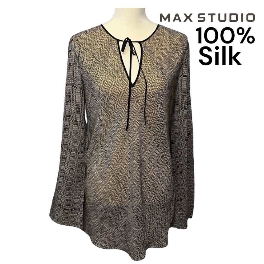 MAX STUDIO (EUC) 100% SILK TUNIC, SIZE L